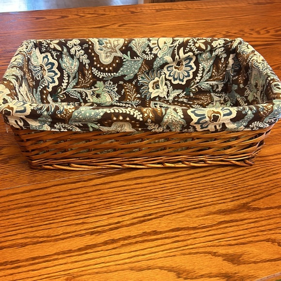 Vera Bradley Java Blue Lined Storage Basket - Picture 7 of 8